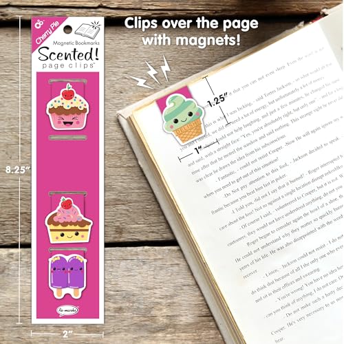 Re-marks Scented Tutti Frutti and Cherry Pie Magnetic Page Clips, 2 Sets of 4 Page Clips, 8 Clips Total