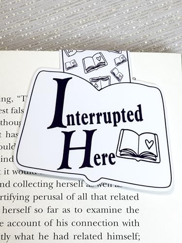 creates Magnetic Bookmark For Reading Journals Planners Scrapbooking Office Supplies Cute And Funny Bookmark For Bookworms Matte Laminate Double Sided Handmade (Interrupted Here) - color: Interrupted Here