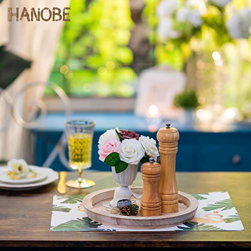 Hanobe Unfinished Round Wooden Craft Trays for DIY Decorative Plate - color: Natural Wood