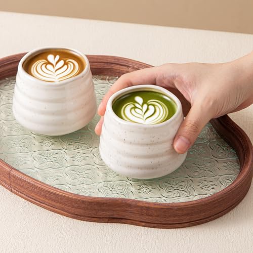 Ceramic Tea Cup Set, 5OZ Espresso Cups, Speckle, Set of 4 - color: Speckle