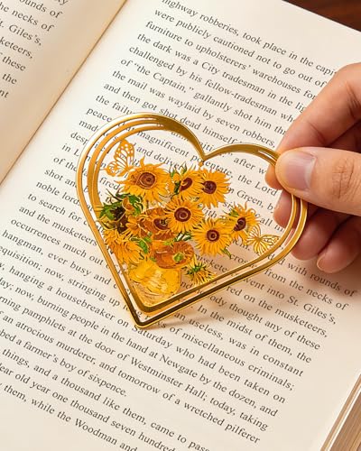 4pcs Metal Clip Heart Bookmarks for Reading Women, Van Gogh Monet Oil Painting Cute Hollow Butterfly Corner Page Book Marks for Women,Teachers Students,Reading Accessories Gifts for Book Lovers - style: Heart-4PCS