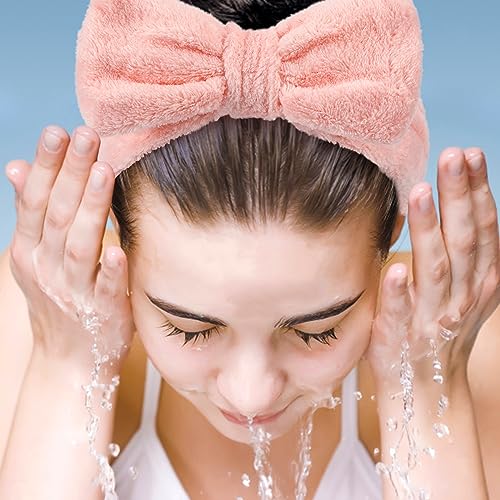 8 Pcs Spa Headband for Women Facial Skincare Makeup Headbands Coral Fleece - color: Black, khaki, beige, white, light blue, light purple, ivory pink, light pink