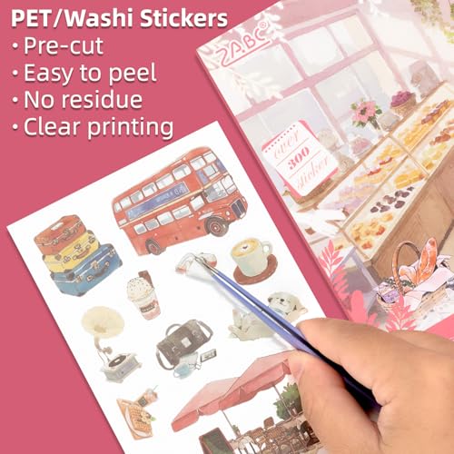 Afternoon Tea Series Sticker Scrapbooking Supplies for Junk Journal, 20 Sheets PET Stickers - color: Afternoon Tea Series