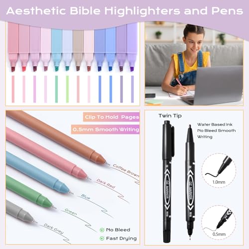 XKDOUS Bible Study Supplies Journaling Kit, Bible Highlighters, Morandi - color: Morandi