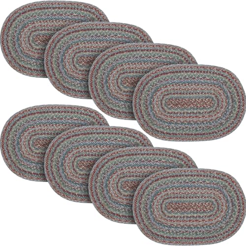 VHC Brands Multi Jute Oval Placemat 13x19, 8 Pack 8 Pack - color: Deep Olive, size: 13x19, 8 pack