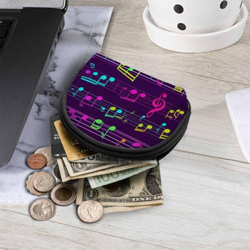 IBILIU Small Coin Purse Rhythmic Treble Chef And Musical Notes On Lead Sheet Mini Wallet Coin Pouch Change Purse For Women Men - color: Coinp-008