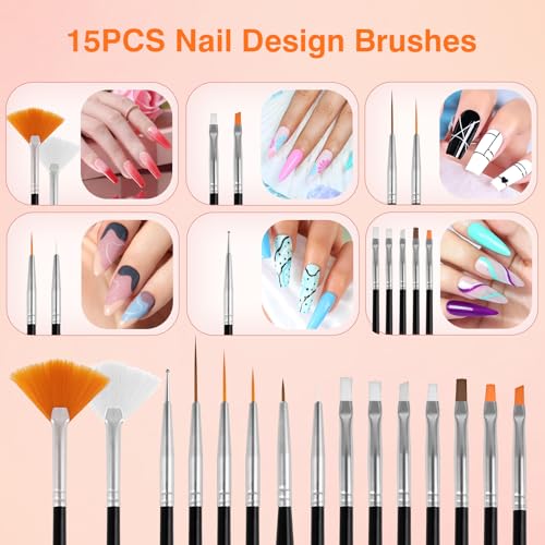 Nail Art Brushes, 31 Pcs Nail Art Design Tools Kit - color: 31PCS Nail Art Brushes