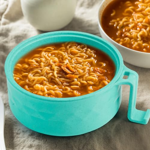 2 Sets 40 oz Microwave Ramen Bowl with Handles, Blue Sky,Mint Green - color: Blue Sky,Mint Green
