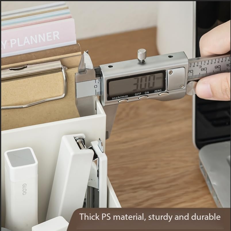 Jekelife Desktop Storage Organizer,3 Compartment Multi-Grid Desk Container,Open Wide Opening Hard Thickened Pen Holder for Office Stationery,Home Small Item, School Supplies Organization White - color: White, size: A