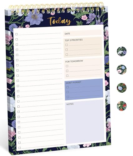 Taja To Do List Notepad, Undated Daily Planner for Work and Goal Setting - color: x-Blue Meadow, size: 1 Pack