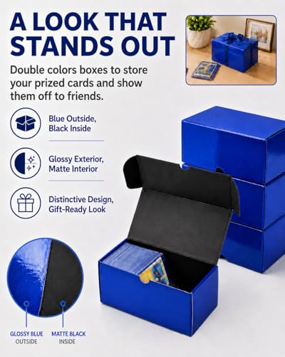 Toploader Box, 7 inch Dual Tone Trading Card Box Holds 110+ Toploader Cards - color: Blue, size: 6 Pack-Toploader Card