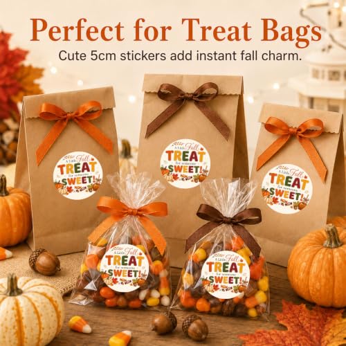 Fall Stickers for Gift Bags, 60Pcs A Little Fall Treat for Someone Sweet Labels, Autumn Gift Stickers for Goodie Bags, Candy Boxes, Thanksgiving Favors, Bakers, Teachers, Hosts, Small Shops - style: Autumn stickers