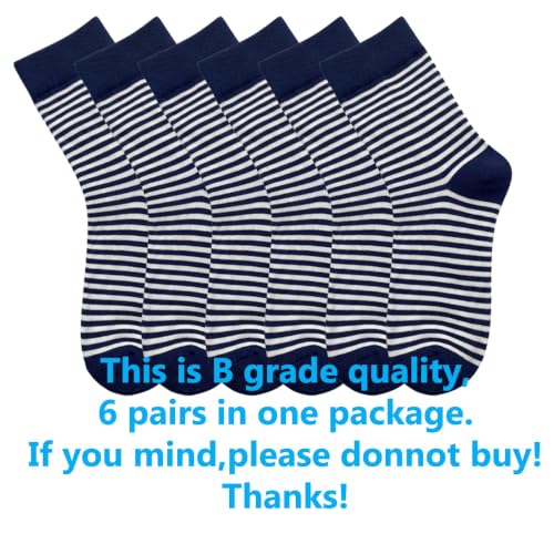 MAGIARTE Womens Mini Crew Cotton Socks,6 Pairs - color: Color#02a-stripe