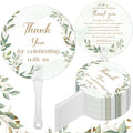 CroBlissful 100 Pcs Wedding Hand Fans for Guests Bulk, Handheld, Leaf - style: Leaf