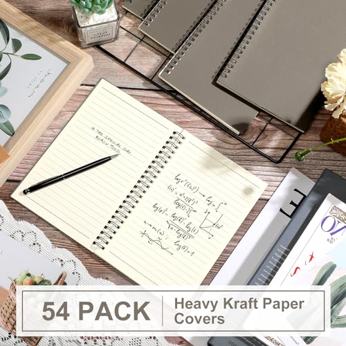 Yahenda 54 Pcs Spiral Notebooks, 1 Subject, Wide Ruled, Dark Gray - color: Dark Gray