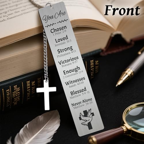 Peacoblue Bible and Pattern Metal Bookmark, Book Mark for Readers - style: Bible and Pattern