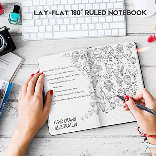 Huhuhero 10 Pack Lined Journal Notebook, A5 College Ruled 5"×8.25", Black - color: Black, size: 10