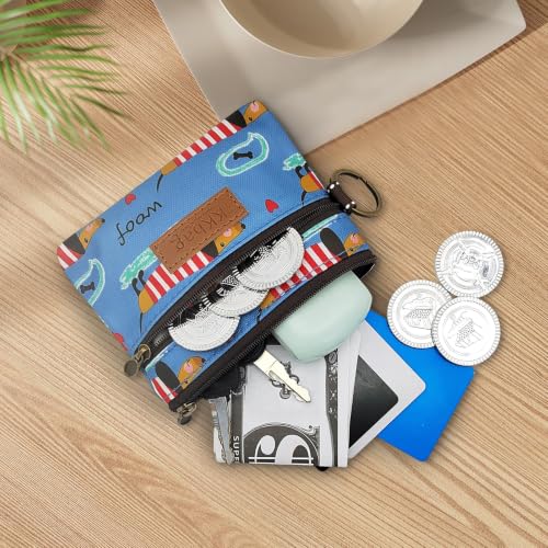 Coin Bag, Keyring Cute Coin Pouch for Women (dark blue bear) - color: dark blue bear