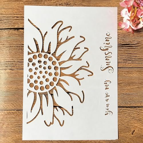 TIAMECH A4 Reusable Sunflower Stencil for Painting - style: Sunflower Sunshine