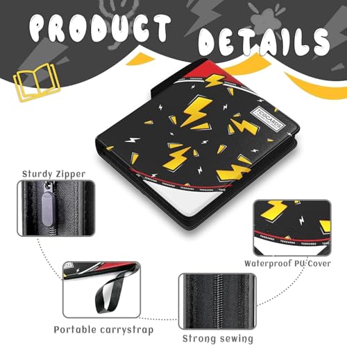 Trading Card Binder 9 Pocket,Card Binder 900 Pockets,Card Book Holder Cards with 50 Removable Sleeves,3-Ring Zip Design MTG/TCG/Sport Collectible Trading Card Albums Gifts for Boys and Girls (Black) - color: Black, size: Large