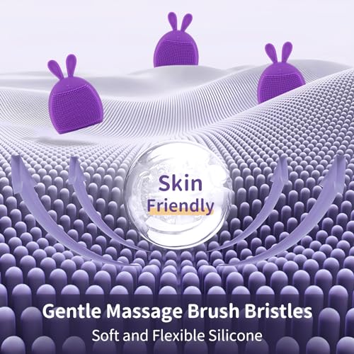 3 Pack Face Scrubber,Holinduk Soft Silicone Facial Cleansing Brush Face Exfoliator Blackhead Acne Pore Pad Cradle Cap Face Wash Brush for Deep Cleaning Skin Care