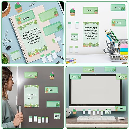 Xqumoi We Grow When Things are Hard Sticky Notes Set, 550 Sheets, Cute Cactus Shaped Self-Stick Notes Pads Plant Divider Tabs Bundle Writing Memo Pads Back to School Office Supplies Small Gift - color: 1pack-cactus