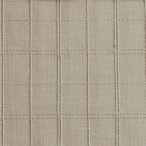 ZeeMart Linen Checked Farmhouse Placemats Set of 6, Oatmeal 13x19in - color: Oatmeal, size: Set of 6