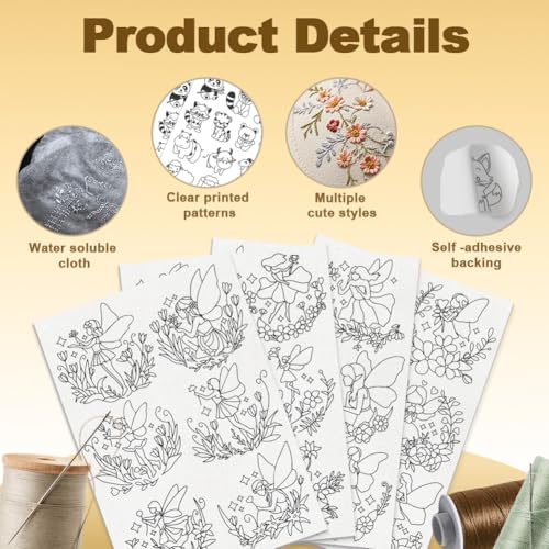 4 Sheets Dancing Fairy Stitch Stabilizer 8.3" x 11.7"
