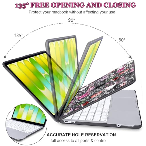 Graffiti Pattern Clear Black Case for 2026 MacBook Neo 13 Inch A3404 - color: Graffiti