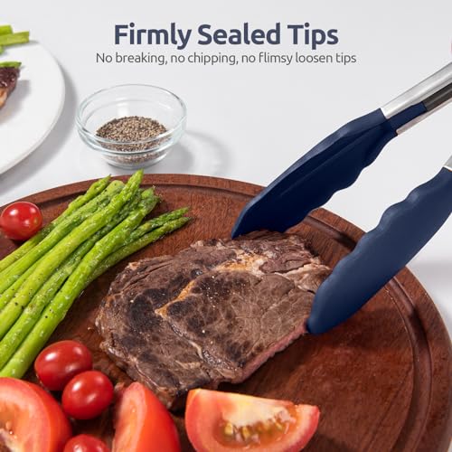 U-Taste Kitchen Tong for Cooking, 600ºF Heat-Resistant, 7in/Midnight Blue - color: Midnight Blue, size: 7 inch