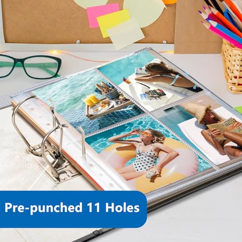 100 Pack Photo Sleeves Holds 800 3.5"x5" Photos, Clear Photo Page Protector for 3 Ring Binder, Double-Sided Photo Album Refill Pages Photo Pockets Photo Sleeves Binder Sheets - size: 3"x5"