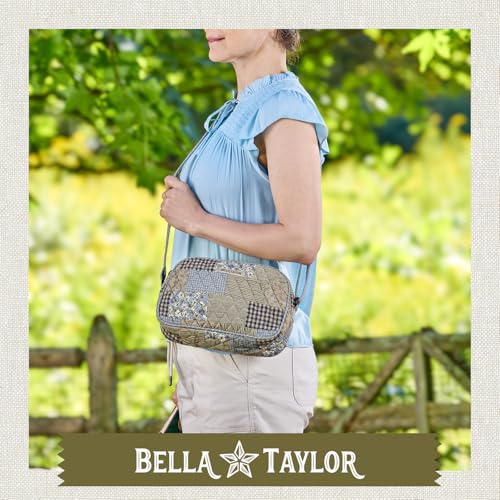 Bella Taylor Simple Crossbody, Quilted Handbag for Women - color: Khaki Patchwork