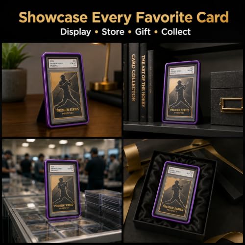 PSA Slab Case, Magnetic 9-Point Lock Display Protector,Purple - color: Purple