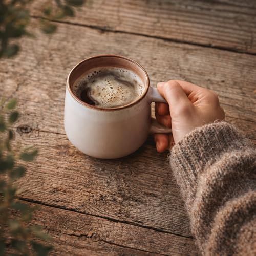 Ava Nord Stoneware Ceramic Coffee Mugs Set of 4 | 12 oz | Rose Sand - color: Rose Sand, size: 12 Oz