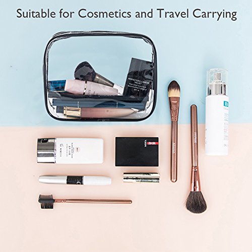 APREUTY 6 Packs Clear Makeup Bags, TSA Approved Toiletry Bags Set, Black - color: Black-6PCS (Large+Medium+Small)