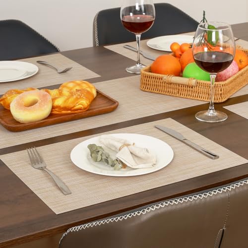 Myir JUN Placemats Set of 4 Kitchen and Dining Table Placemats - color: A-beige, size: Set of 4