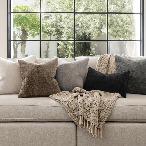 MIULEE Decorative Couch Throw Pillow Covers 18x18 Inch Brown 2 Pack - color: Brown, size: 18" x 18" (Pack of 2)