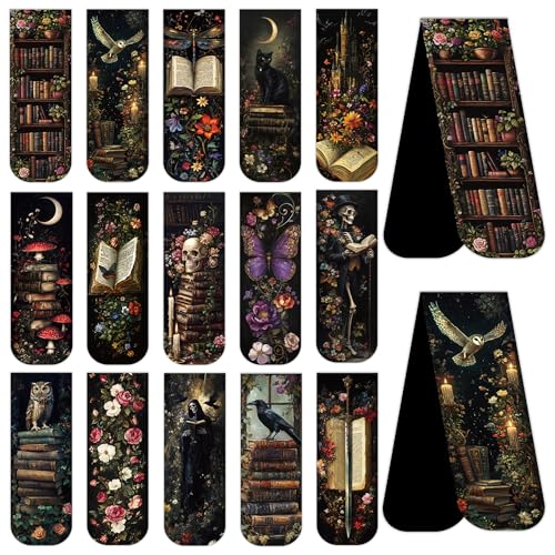 Dark Academia Magnetic Bookmarks, Gothic Floral Book Marks for Women - style: Dark Academia 45pc