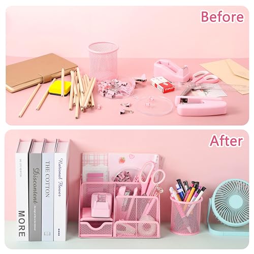 Scindaly Office Desk Accessories 12-Piece & Desk Organizers and Accessories - color: Pink