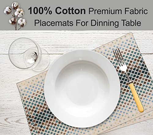Ruvanti Placemats Set of 6, 100% Cotton Place Mats of 13"x19" – Faded - color: Faded