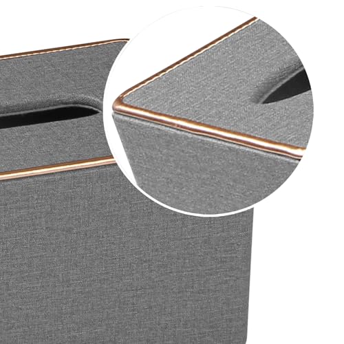 Linen Tissue Box Cover Rectangle,Aesthetic Facial Tissue Cube Box Holder - color: X-grey Linen Texture