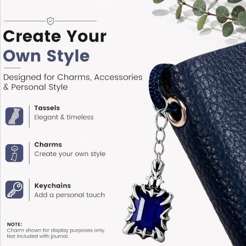 CAGIE College Ruled Journal for Men & Women, Softcover A5 Leather Notebook - color: Navy Blue, size: 1 Pack