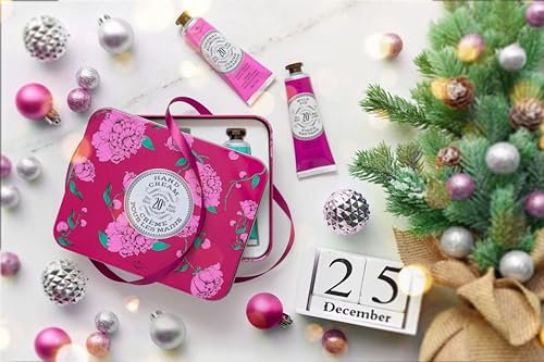 La Chatelaine Hand Cream Gift Set for Women, Hand Lotion for dry cracked hands, Travel Size, Natural Hand Cream Made in France with Organic Shea Butter (Cherry Almond, Wild Fig, & Gardenia) 3 x 1 fl - style: Eggplant Trio