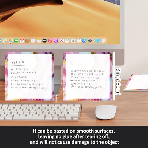 Sticky Notes 3x3 Inches, 2 Pads, Easy Post Cute Self-Stick Notes, Colorful Self Stick Notes Pads for Home Office Notebooks Accessories, Strong Adhesive Note Pad Watercolor Marble - color: Watercolor Marble