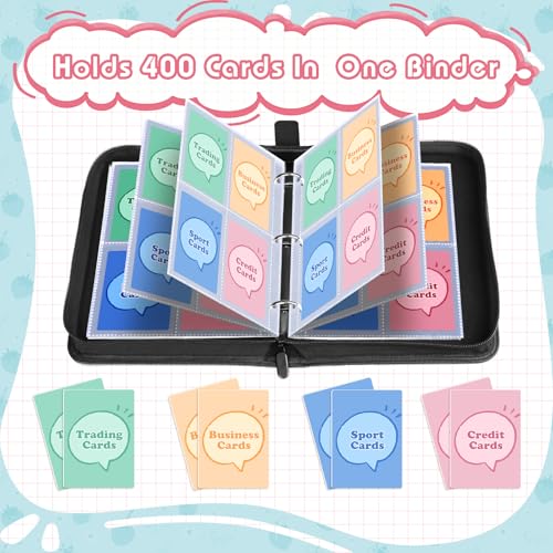 Premium 4-Pocket Trading Card Binder, 400-Card Capacity, Strawberry Pink - color: Strawberry Pink