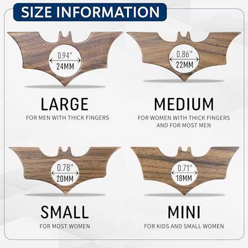 Bat Thumb Book Page Holder, Smooth Finish Walnut Wood Book Holder for Reading, Ideal Book Reader Gifts & Reading Accessories,Book Worm Gifts for Women, Thumb Book Page Holder - Book Lover Gifts - size: Small