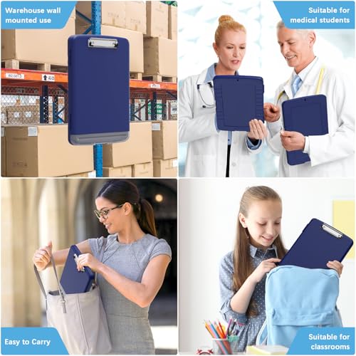 Hongri Clipboard with Storage with Pencil Case, 8.5 x 11 Storage Clip Board - color: Navy Blue