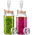 Fermentation Jars, 2L Fermenting Kit With Glass Weights, 2-Pack