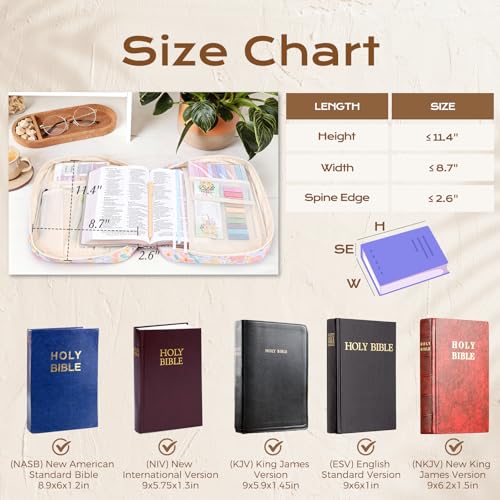 XKDOUS Bible Cover Case for Women Bible Bag Journaling Kit w/Study Supplies - color: Orange, size: Large