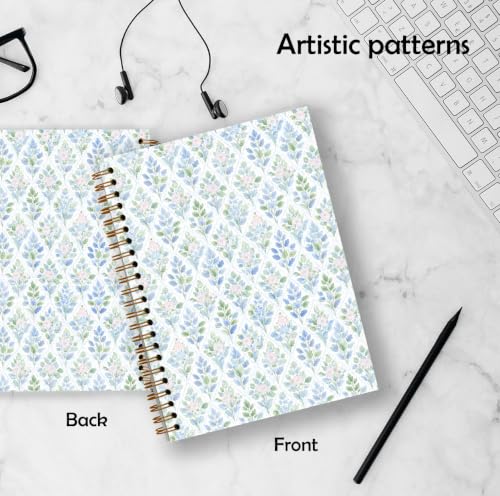Qykwz Cottagecore Pastel Floral Spiral Notebook 5.5x8.3 - color: Color_M